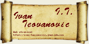 Ivan Teovanović vizit kartica